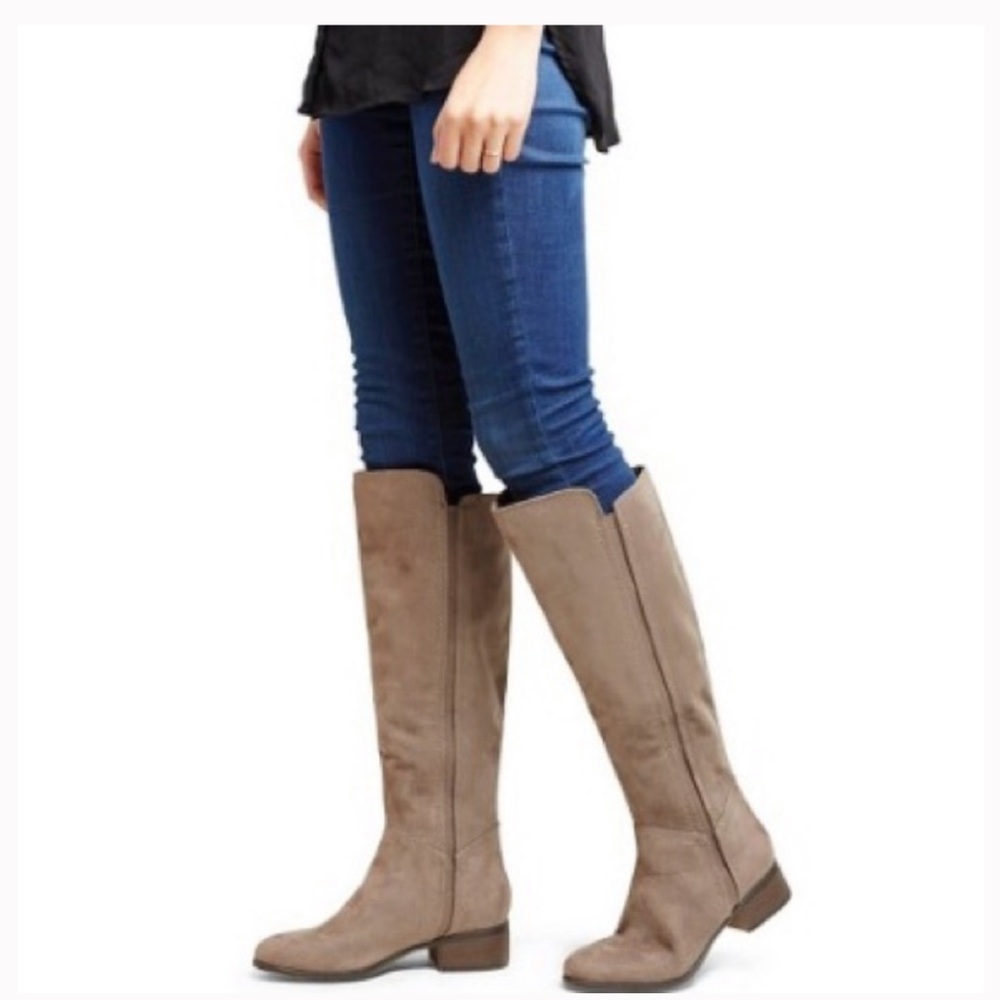 Merona evie faux suede taupe knee high boots - Picture 1 of 7